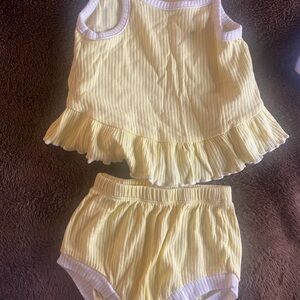 Yellow Ribbed Baby Outfit